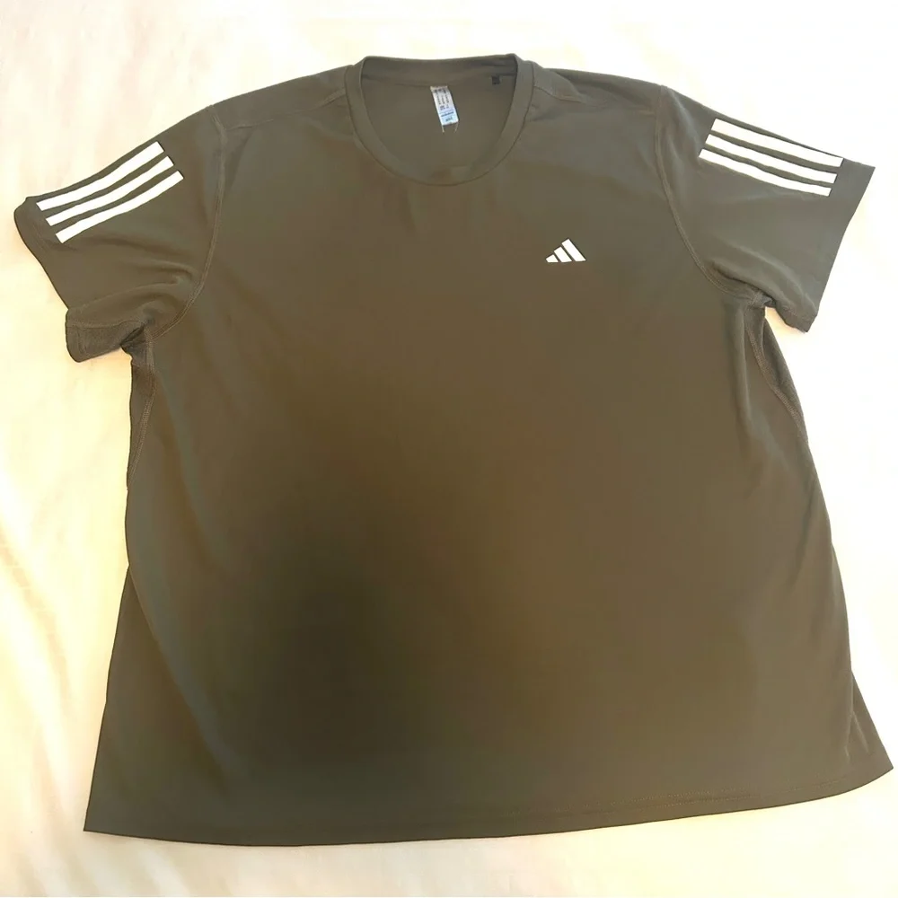 Adidas Own The Run Tee Shirt Olive Green Men's X Large